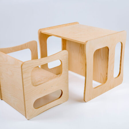 kuubiktool ja laud, laste mööbel, Montessori